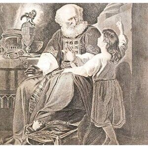 1853 Eli And Samuel Rare Engraving Victorian Bible Religious Art Antique DWNN23